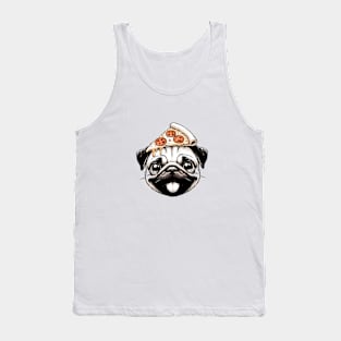 Pug Dog Eating Pizza Tank Top